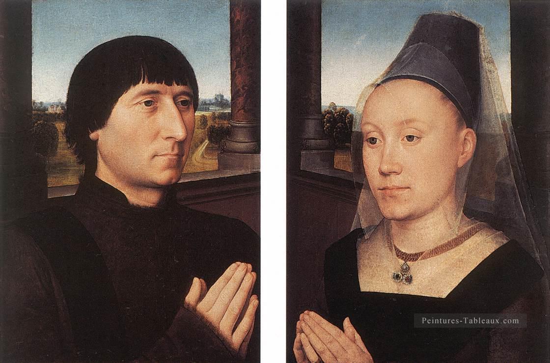 Portraits de Willem Moreel et de sa femme 1482 hollandais Hans Memling Peintures à l'huile